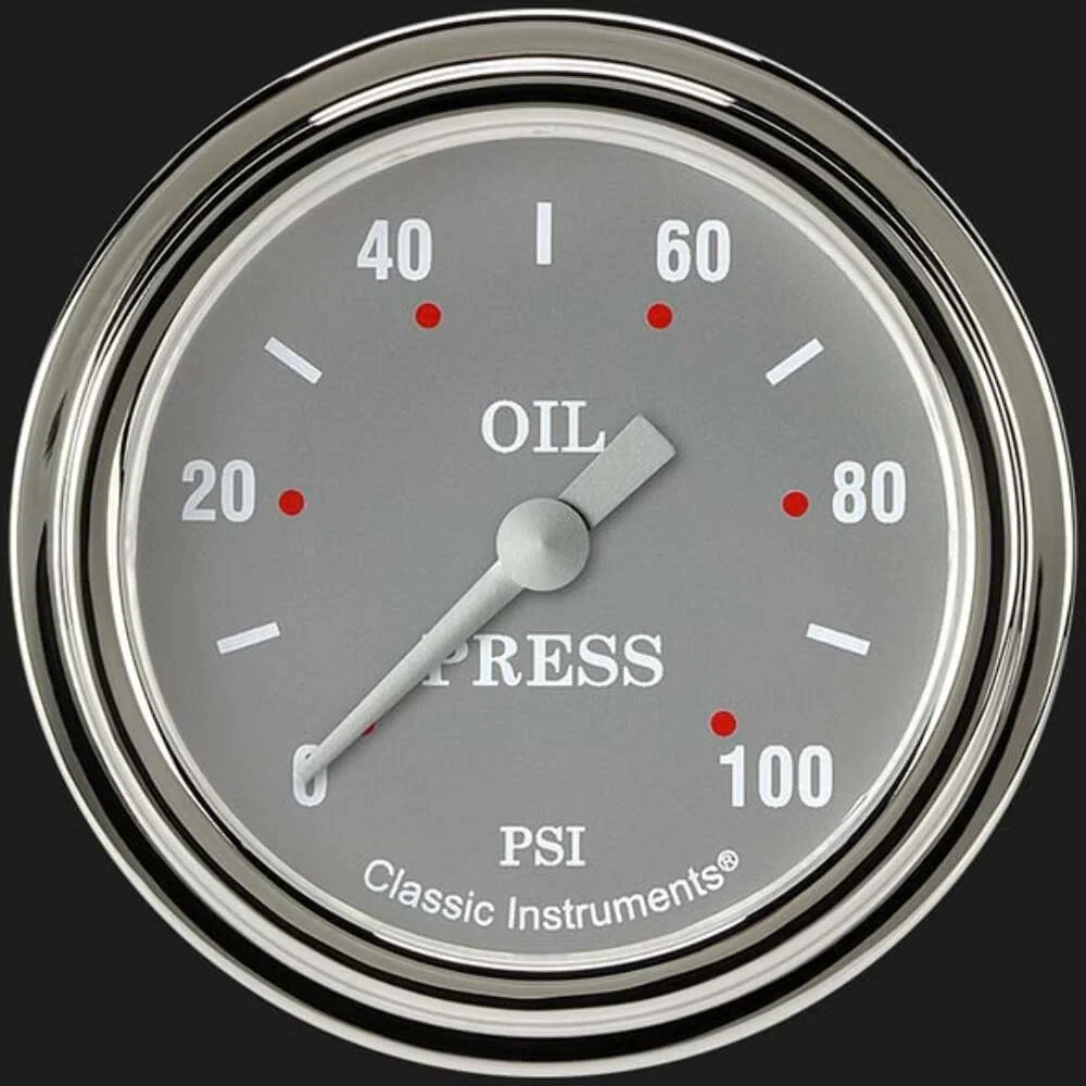 Silver Gray 2 5_8_ Oil Pressure Gauge SG381SLF